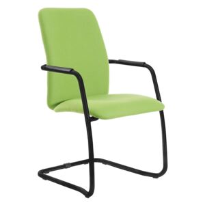 Tuba Black Cantilever Frame Conference Chair With Fully Upholstered Back - Made To Order