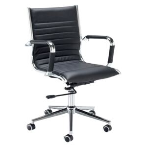 Barista Medium Back Executive Chair - Black Faux Leather