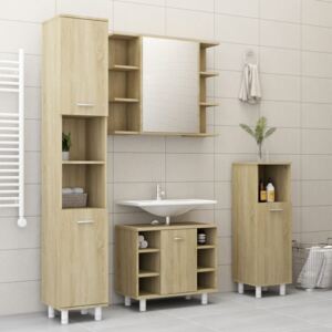 VidaXL 4 Piece Bathroom Furniture Set Sonoma Oak Chipboard
