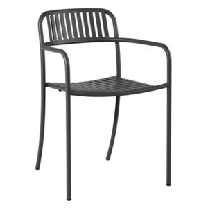 Patio Lames Stackable armchair - / Slats - Stainless steel by Tolix Black