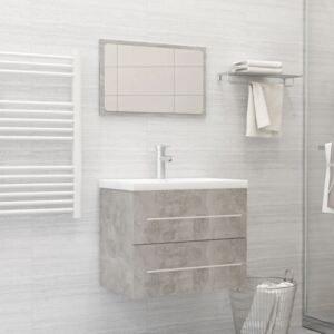 VidaXL 2 Piece Bathroom Furniture Set Concrete Grey Chipboard