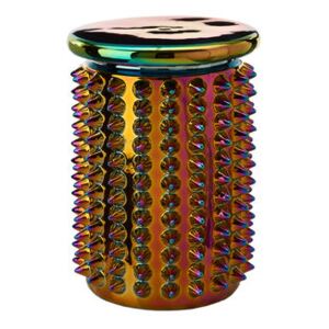 Oily Spikes Stool - / Iridescent ceramic - Ø 32 x H 45 cm by Pols Potten Multicoloured