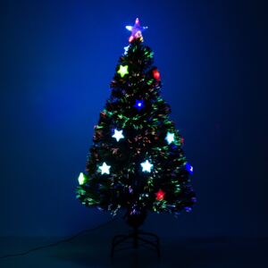 HOMCOM 4ft 120cm Fibre Optic Artificial Christmas Tree W/ Stars