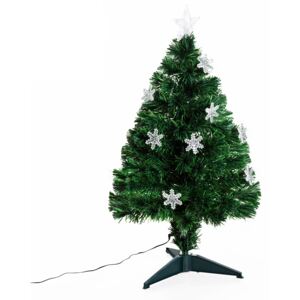 HOMCOM 3ft 90cm Green Fibre Optic Christmas Tree W/ Showflakes