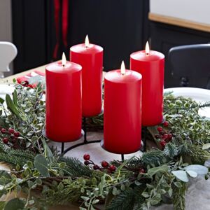 Pine Advent Wreath & Red TruGlow® Candle Table Decoration