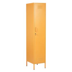 Metal Storage Cabinet Yellow Metal Locker with 5 Shelves and Rail Beliani