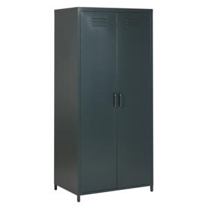 Home Office Storage Cabinet Grey Stainless Steel 2 Doors 4 Shelves Industrial Design Beliani