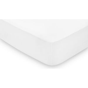 Peacock Blue 300 Thread Count Plain Dye Fitted Sheet - Double - White