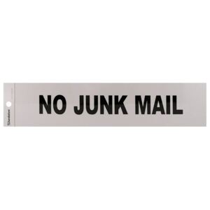 Self Adhesive No Junk Mail Sign - 245 x 58mm