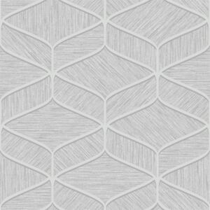 Belgravia Decor Luciano Geometric Embossed Metallic Grey Wallpaper