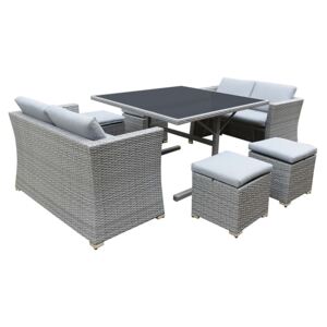 Bambrick 8 Seater Grey Rattan Cube Garden Furniture Set