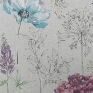 Fresco Floral Sketch Wallpaper Grey / Multi