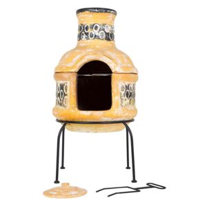 Circles Clay Chimenea With Grill