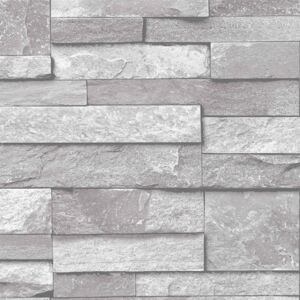 Grandeco Home Inibition Stone Grey Wallpaper