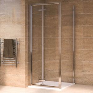 Aqualux Bi-Fold Door Shower Enclosure and Tray Package - 900 x 900mm