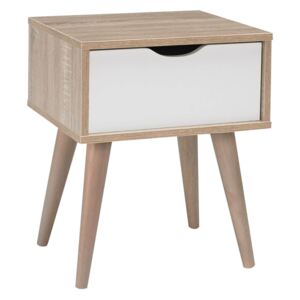 Scandi 1 Drawer Lamp Table - White