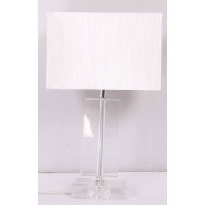 Olivia Flat Glass Column Table Lamp - Chrome