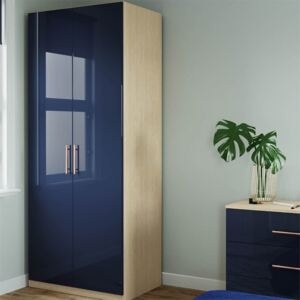 Modular Bedroom Slab Double Wardrobe - Navy Blue
