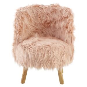 Kids Faux Fur Chair - Pink