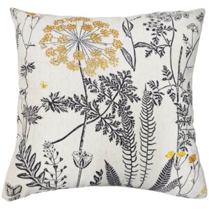 Woodland Flora Cushion - Ochre and Grey