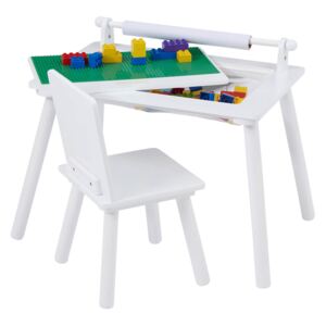 Multi-purpose Writing Table & Chair with Construction Board - White