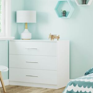 Modular Bedroom Slab 3 Drawer Chest - White