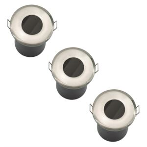Fixed Fire Rated IP65 Pack 3 Downlights - Brushed Nickel