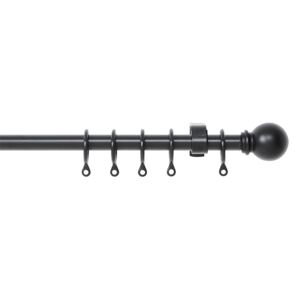 Extendable Ball Finial Curtain Pole - Black - 1.7-3m (13/16mm)