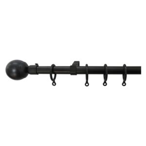 Black Extendable Curtain Pole with Ball Finial 1.2 - 2.1m