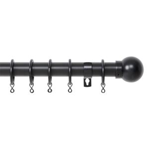 Extendable Ball Finial Curtain Pole - Black - 1.7-3m (25/28mm)