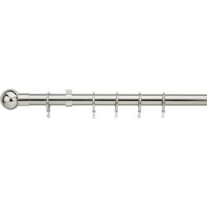 Polished Chrome Extendable Curtain Pole with Ball Finial 1.7 - 3m