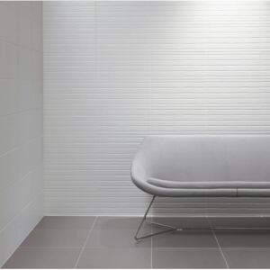 Conran Flow White Ceramic Wall Tile - 8 pack