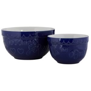 Gigi Round Mixing Bowls - Set of 2 - Blue & White