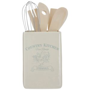 Country Kitchen Utensil Holder with Tools