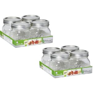 Ball Mason Jars - Pack of 8 - 490ml - Wide Mouth