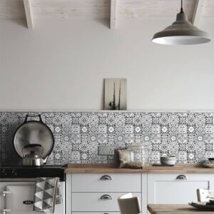 HoM Geo Moroccan Black & White Mosaic Tile - 297 x 297mm