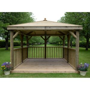 Forest (Installation Included) Timber Roof Square Gazebo - 3.5m