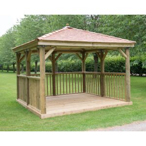 Forest (Installation Included) Cedar Roof Square Gazebo - 3.5m