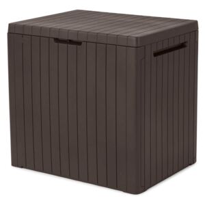 Keter City Outdoor Plastic Garden Storage Box - 113L - Brown