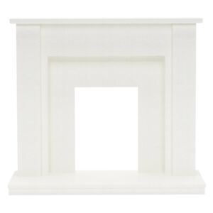 Be Modern Elda Marble Electric Fireplace Surround - White