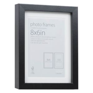 Photo Frame Black 8 x 6 with 7 x 5 Mount Aperture