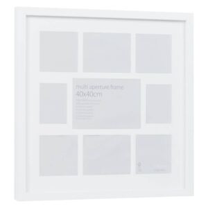 Multi Aperture Photo Frame Block White 40 x 40cm