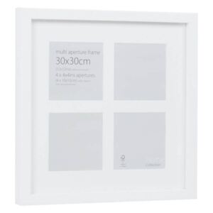 Multi Aperture Photo Frame Block White 30 x 30cm