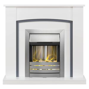 Chilton Fireplace Suite in Pure White / Grey
