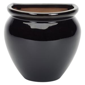 Chiswick Black Glazed Urn Wall Pot - 29cm