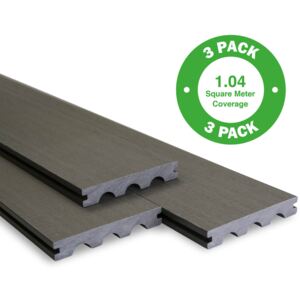 Bridge Board Composite Decking - 3 Pack - Grey - 1.04 m2