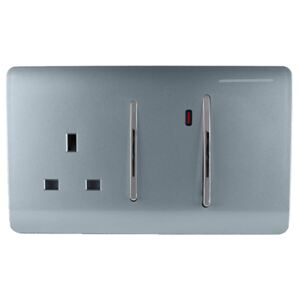 Trendi Switch 45Amp Cooker Switch & Socket in Cool Grey