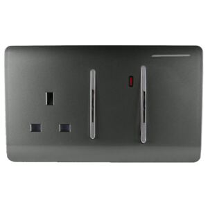 Trendi Switch 45Amp Cooker Switch & Socket in Charcoal
