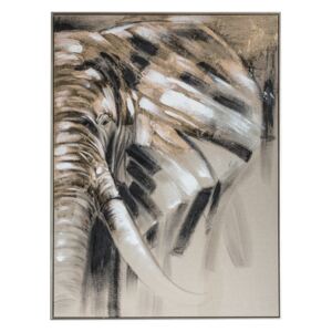 Curious Elephant Abstract Framed Canvas