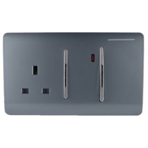 Trendi Switch 45Amp Cooker Switch & Socket in Warm Grey